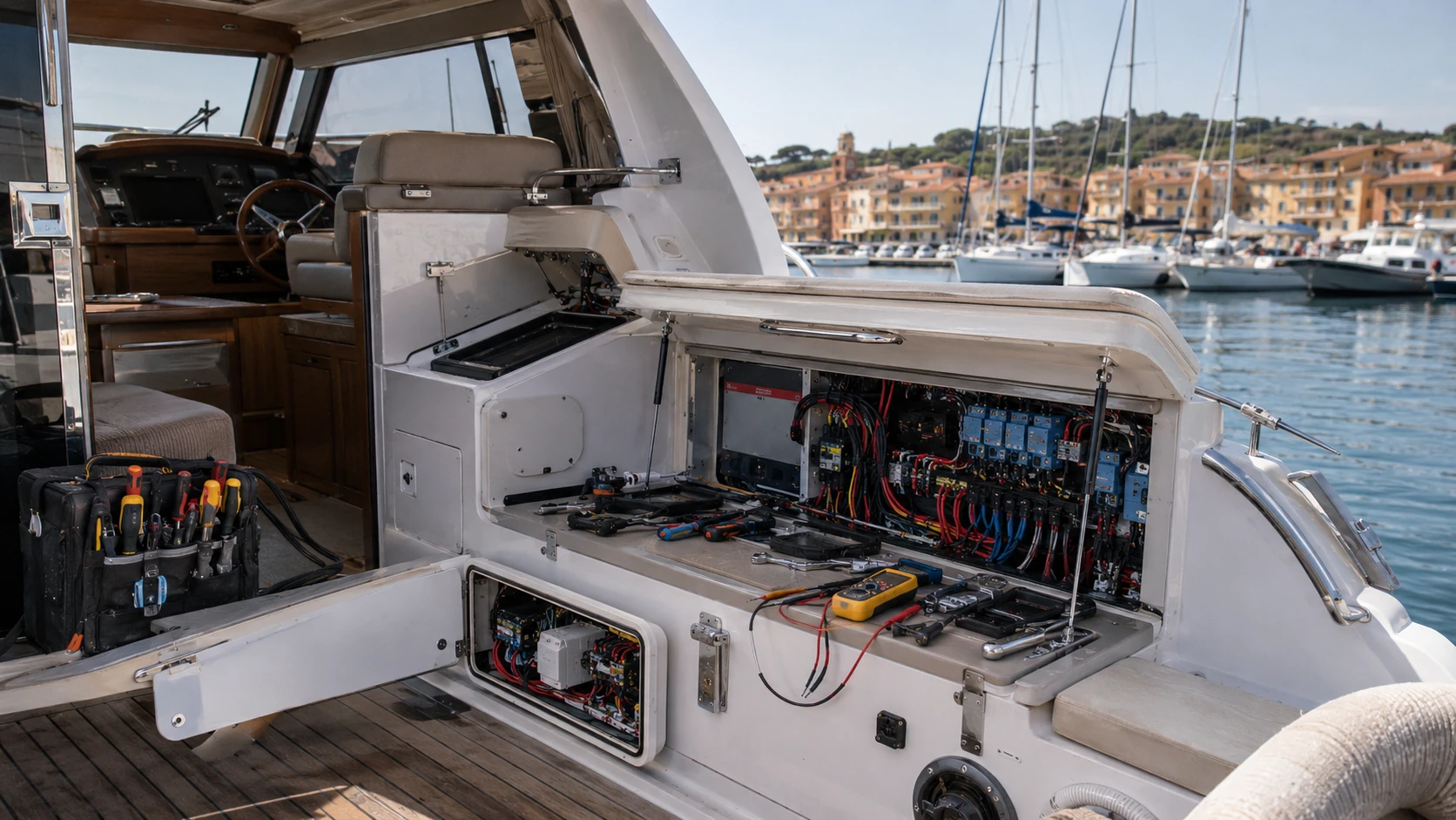 Intervention de refit électrique sur un bateau existant
